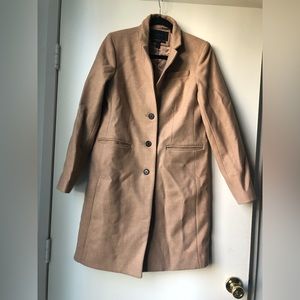 J Crew Regent Wool Camel Overcoat Size 8